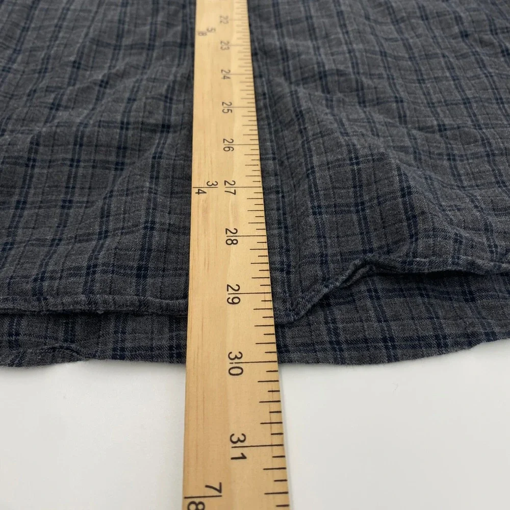 Ralph Lauren Button Down Mens Medium Grey Plaid Classic Fit Cotton Flannel Shirt